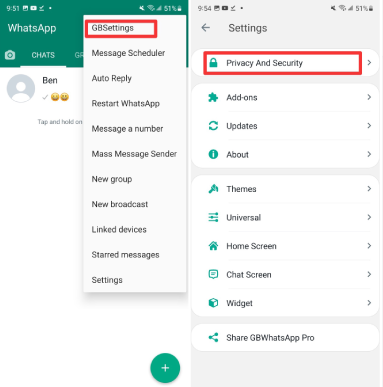 hide online status on gbwhatsapp for everyone